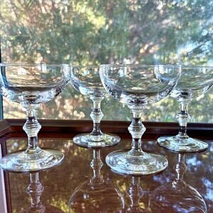 Vintage Libbey Georgian Champagne Coupe Glasses Set of 4